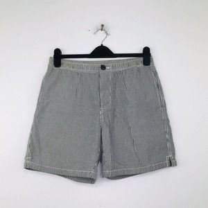 Life After Demin Men's M Swim Trunks Mesh Lining Elastic Waist Stripes Gray AA10